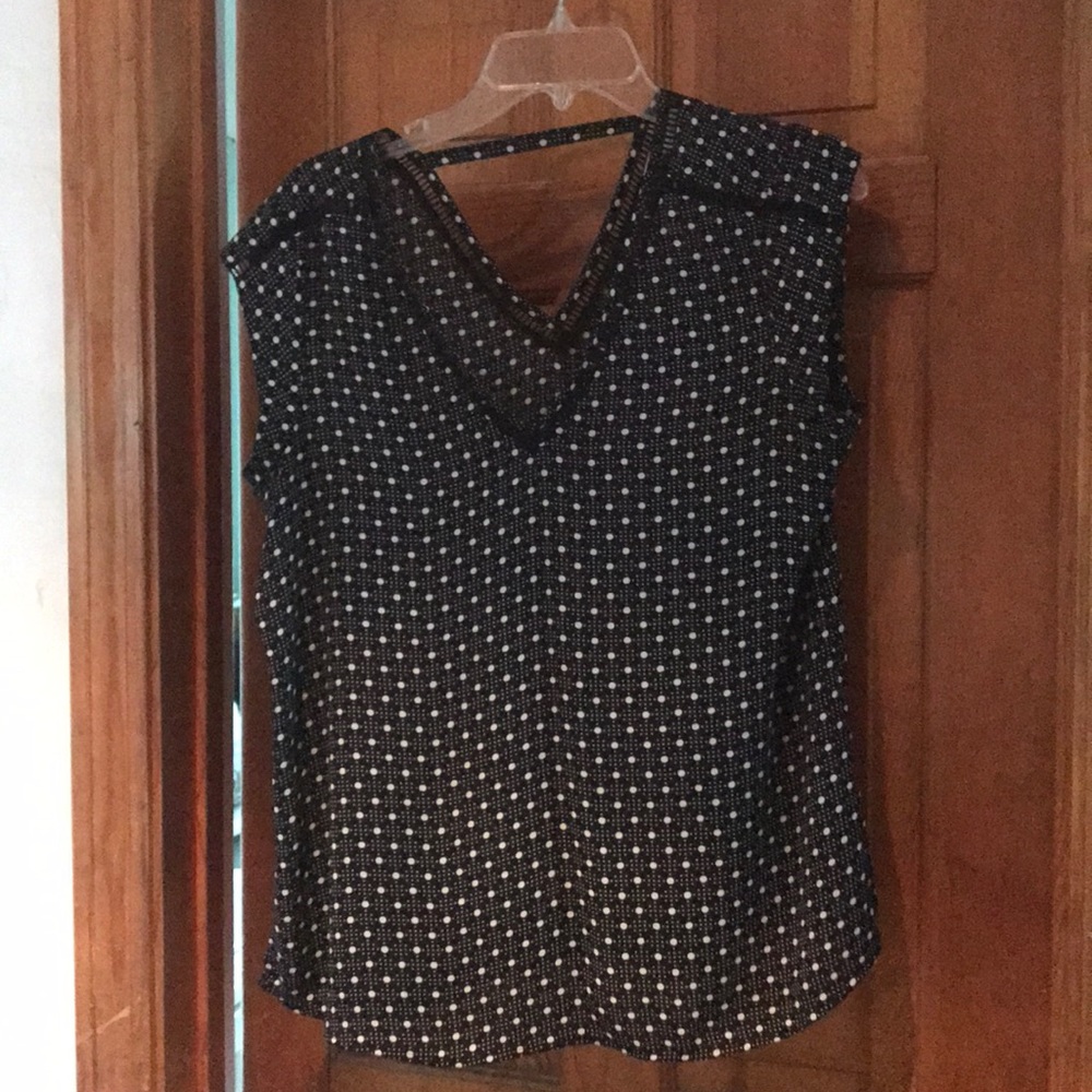 Black and white polka dot blouse
